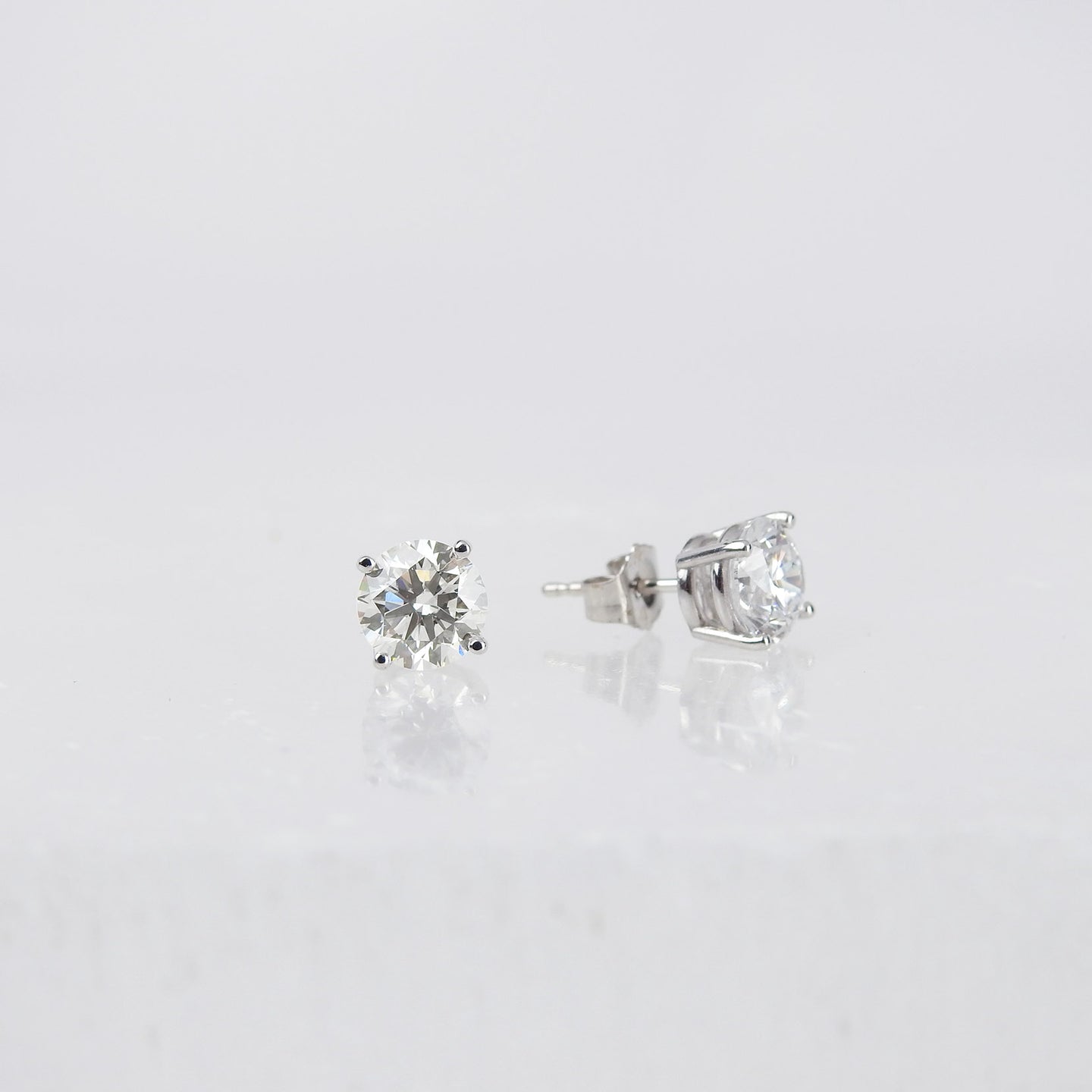 Lab Diamond 4 Prong Stud Earrings